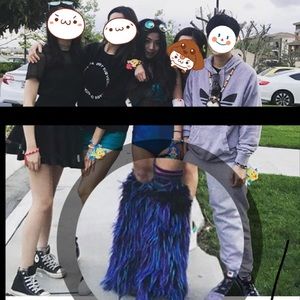 Cute black blue purple fluffies ❤️